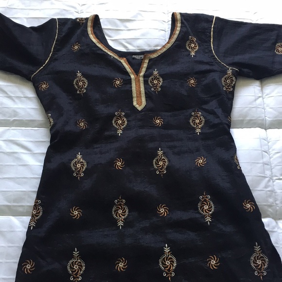 black and golden punjabi salwar suit